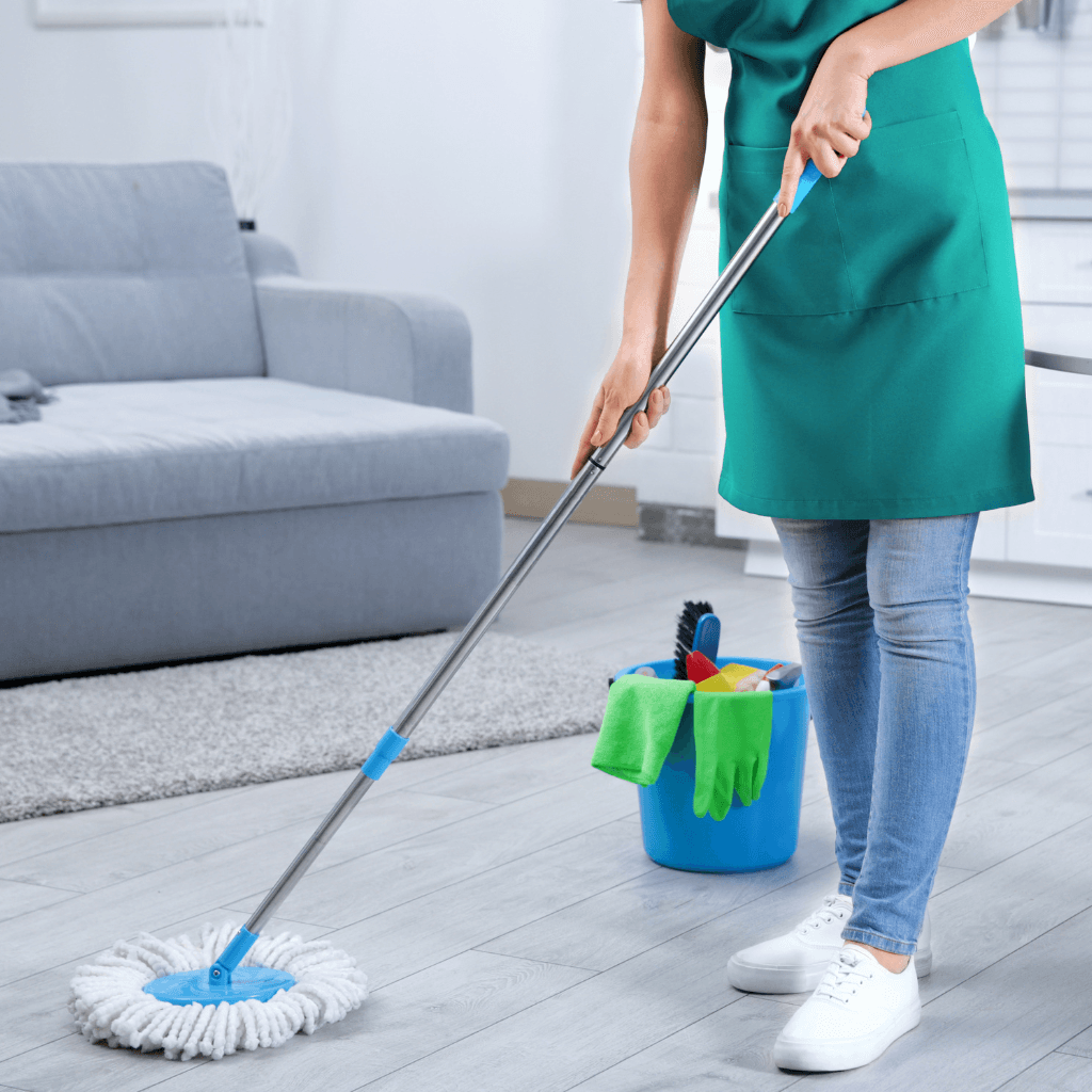 Interior cleaning workers